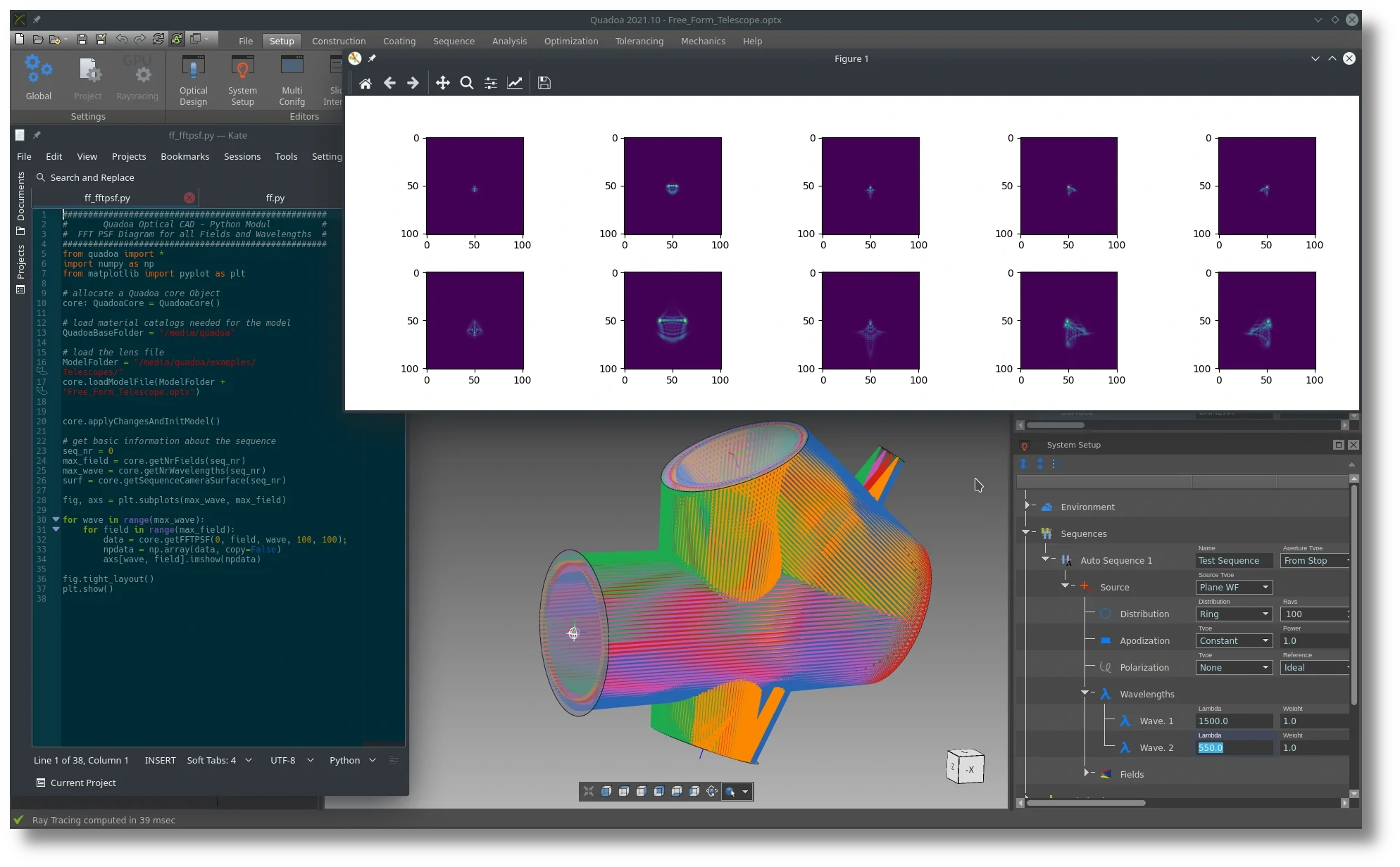 Scripting Interfaces of the optical lens design and simulation software QUADOA Optical CAD