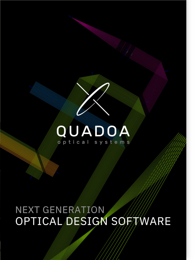 Brochure of the optical lens design and simulation software Quadoa Optical CAD