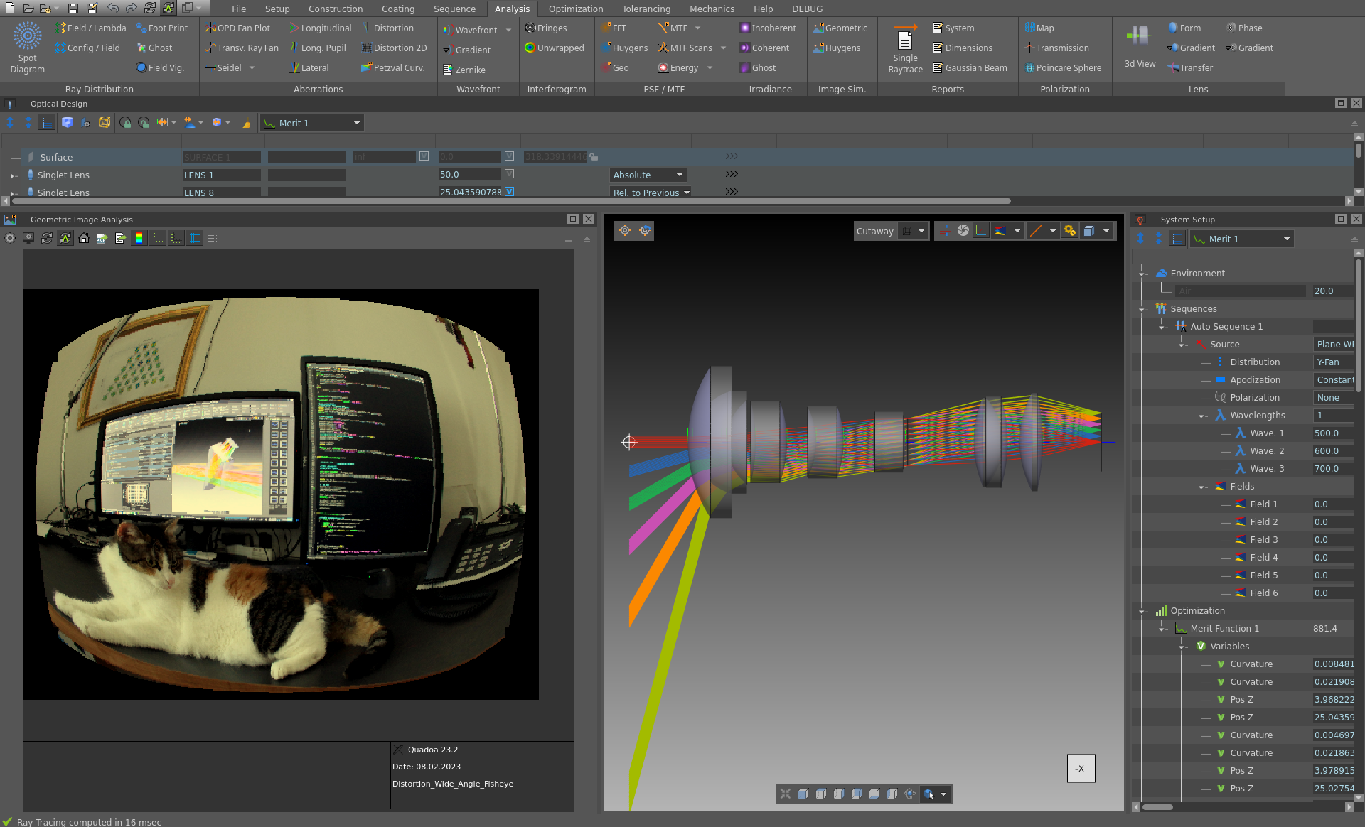 Image Simulation in the optical lens design software QUADOA Optical CAD