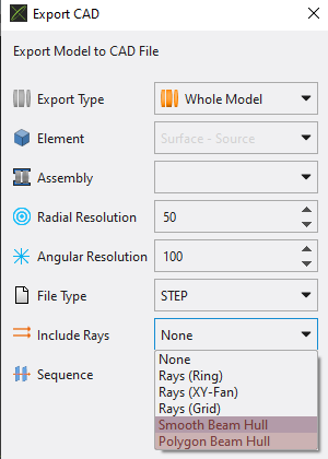 QUADOA® beam hull ray export